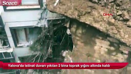 Yalova'da istinat duvarı çöktü