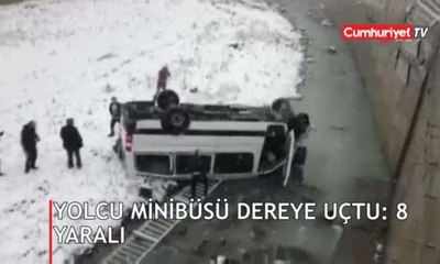 Trabzon’da yolcu minibüsü dereye uçtu: 8 yaralı