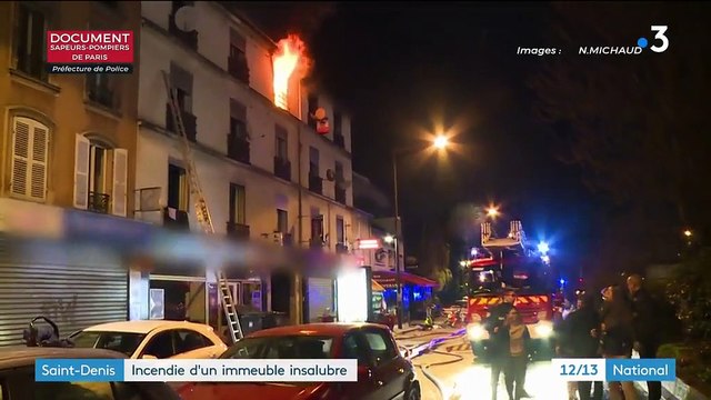Saint-Denis : un immeuble insalubre prend feu
