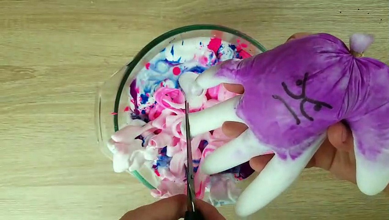 Making Slime with Gloves - Satysfing Slime Video