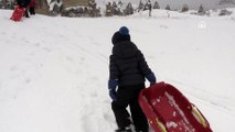 Turistler Kapadokya'da karın keyfini çıkardı - NEVŞEHİR