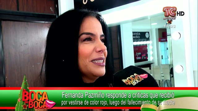 Fernanda Pazmiño responde a críticas que recibió por vestirse de color rojo, luego del fallecimiento de su madre
