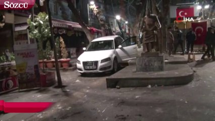 Otomobili merdivende asılı kalan alkollü sürücü: “Oraya park etmiştim”