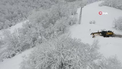 Karla Mücadele Çalışması Havadan Görüntülendi