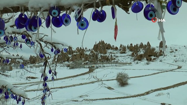 Kapadokya’da kış sanatı turistleri kendisine hayran bıraktı
