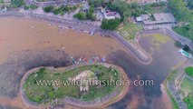 Sukhna Lake in Chandigarh - aerial flight