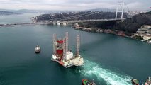 DRONE  - Dev petrol arama platformu, İstanbul Boğazı'ndan geçiyor (3) - İSTANBUL