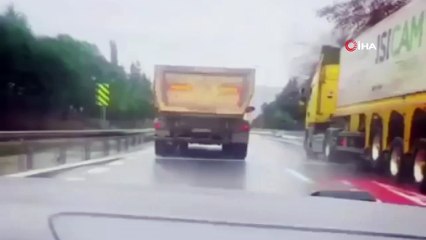 Büyükçekmece'de drift yapan hafriyat kamyonu terör estirdi