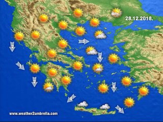 Η πρόγνωση του καιρού για την Παρασκευή  28-12-2018