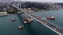 DRONE  - Dev petrol arama platformu, İstanbul Boğazı'ndan geçiyor (5) - İSTANBUL