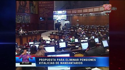 Propuesta para eliminar pensiones vitalicias de mandatarios