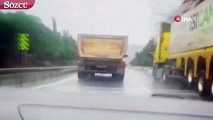 Büyükçekmece'de drift yapan hafriyat kamyonu terör estirdi