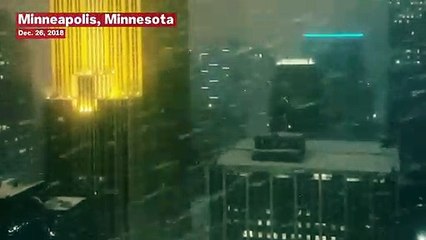 View From The Foshay Tower As Winter Storm Crosses Minnesota