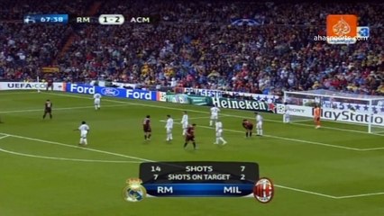 الشوط الثاني مباراة ميلان و ريال مدريد 3-2 دوري الابطال 2010
