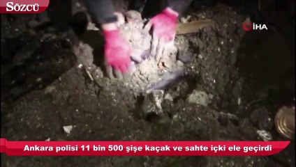 Tam 12 bin şişe kaçak içki toprağa gömülü olarak bulundu