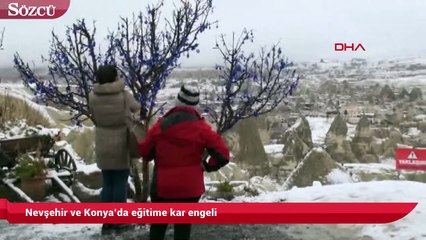 Nevşehir ve Konya’da eğitime kar engeli