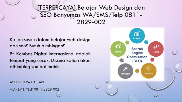 [TERPERCAYA] Belajar Web Design dan SEO Banyumas WA/SMS/Telp 0811-2829-002