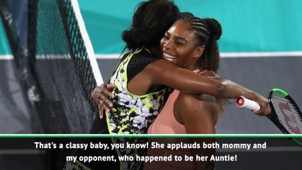 So cute! Serena enjoys baby Alexis clapping for sister Venus