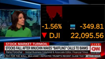 Rana Foroohar speaks on Stocks fall after Mnuchin makes "Baffling" calls to banks. @RanaForoohar #DonaldTrump #Markets #Stocks #DowJones