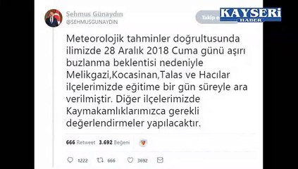 (28 Aralık 2018) KAYSERİ VALİSİ GÜNAYDIN  TREND TOPİC OLDU