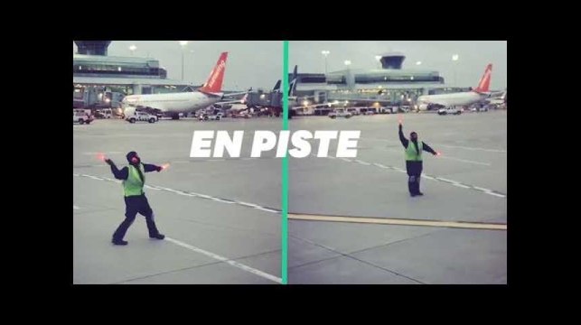 Cet employé d'aéroport transforme le tarmac en piste de danse