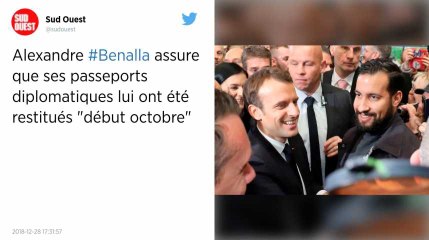 Alexandre Benalla affirme que ses passeports diplomatiques lui ont été restitués « début octobre »