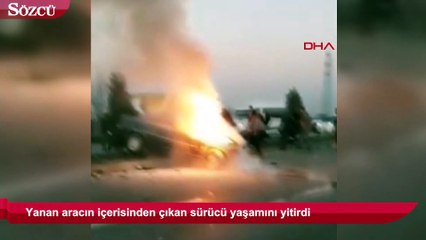 Video herunterladen: Yanan aracın içerisinden çıkan sürücü yaşamını yitirdi