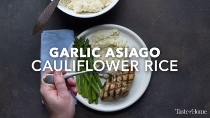 Garlic Asiago Cauliflower Rice