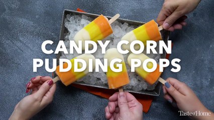 Candy Corn Pudding Pops