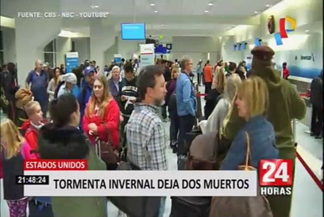 Tormenta invernal en Estados Unidos deja dos muertos y más de mil vuelos cancelados