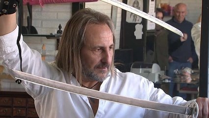 Spain's 'ninja hairdresser' uses swords and blowtorches to service clients