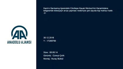 Cıbıltepe Kayak Merkezi'nde çok sayıda kişi mahsur kaldı (2) - KARS