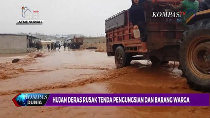Hujan Deras Rusak Tenda Pengungsian Suriah