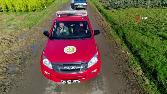 Yılbaşı öncesi kaçak çam ağacı tatbikatı havadan görüntülendi