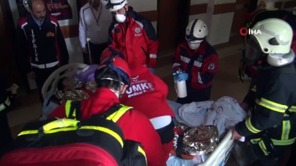 Hastanede gerçeğini aratmayan yangın tatbikatı