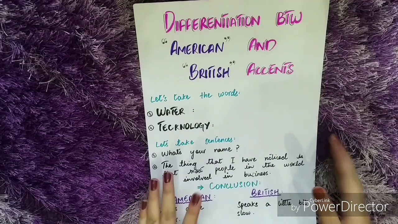 Difference between British and American accents