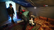 Çadırlarda yaşayan Suriyelilere soba dağıtıldı