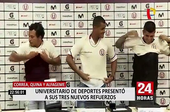 Universitario presentó en sociedad a sus tres refuerzos