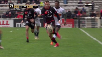 TOP14 - 13ème journée : Lyon / Agen : Le centre lyonnais Barassi ouvre le score avec cet essai !