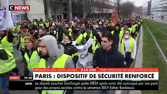Les gilets jaunes dans Paris pour l'acte 7 samedi 29 décembre à 14h