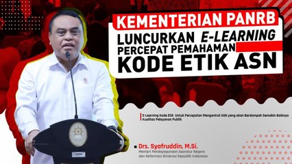 Menteri PAN-RB Syafruddin Luncurkan E-Learning