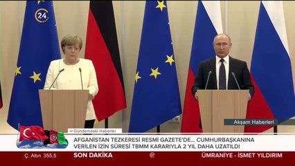 Putin ve Merkel'den Suriye görüşmesi