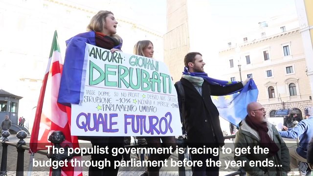 Protests in Rome against 2019 budget ahead of confidence vote