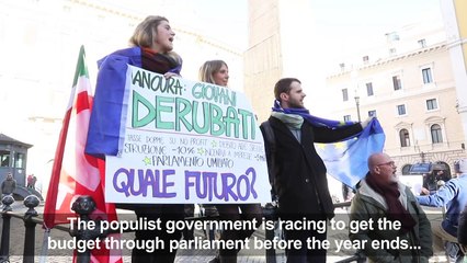 Protests in Rome against 2019 budget ahead of confidence vote