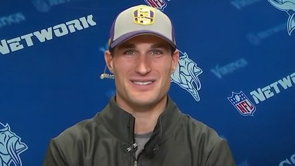 Cousins reacts to his voice crack during Week 16 game vs. Lions
