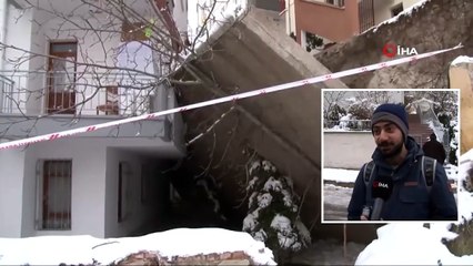 Başkent'te 5 Metrelik İstinat Duvarı Apartmana Devrildi