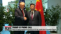 Trump expecting 'big progress'  on China trade after Xi Jinping phone call