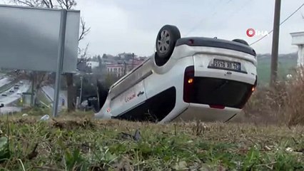 Takla Atan Araçtan Burnu Bile Kanamadan Çıktı