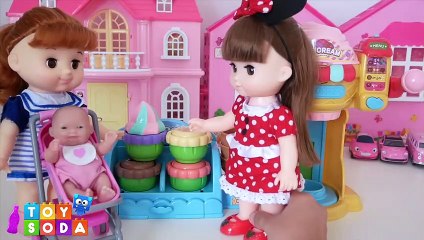 Baby Doll Ice Cream Shop Ice Cream Maker Bag House Toy Soda
