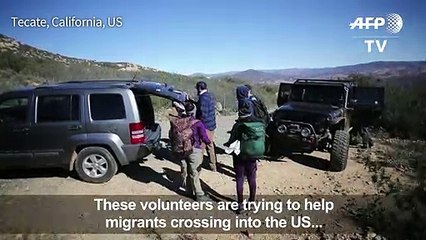 Volunteers drop water for migrants near the US-Mexico border